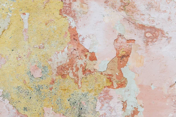 Vecchio muro incrinato colorato — Foto Stock