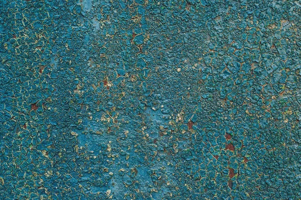 Velho fundo de metal enferrujado com tinta azul descamação textura . — Fotografia de Stock