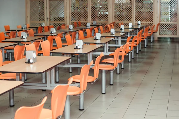 L'intérieur de la cafétéria ou de la cantine, personne — Photo