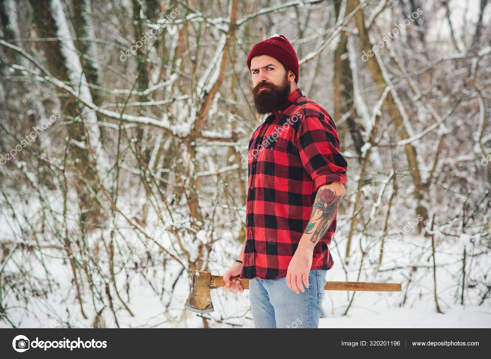 Man in top lumberjack shirt