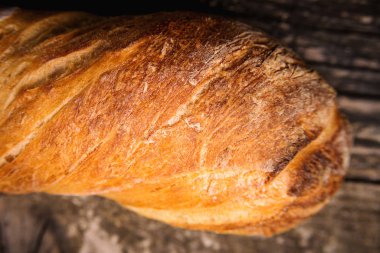 French baguettes texture background. Freshly baked bread, top view. Bread texture, close-up. Food backgrounds.