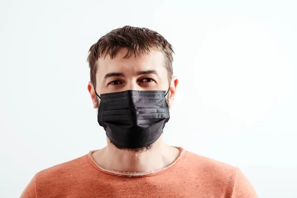 Coronavirus Epidemic Sick Man Wear Face Mask Man Medical Face — Stock Photo, Image