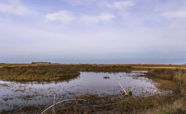 En début de soirée dans un lac calme et calme et le ciel reflets en été — Photo