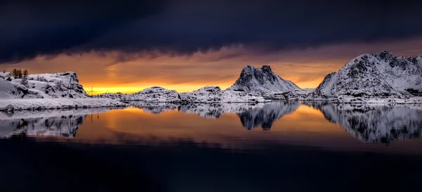 Steinefjorden panorama invernale — Foto Stock