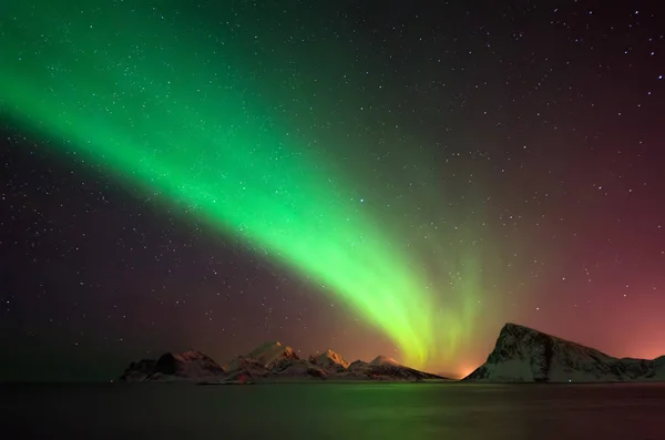 Vestvagoya-polarlichter — Stockfoto