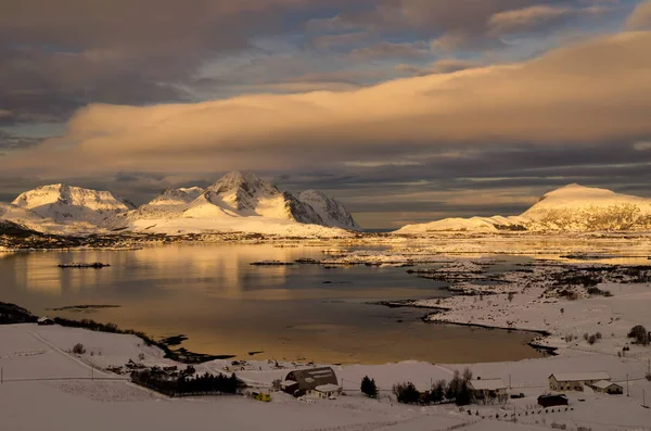 Ramsvika winter sonnenuntergang — Stockfoto