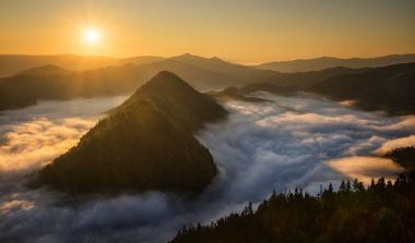 Pieniny dağlar şafak