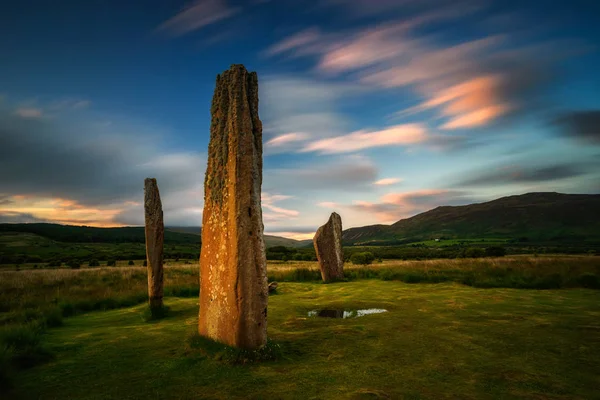 Pôr-do-sol Machrie Moor — Fotografia de Stock