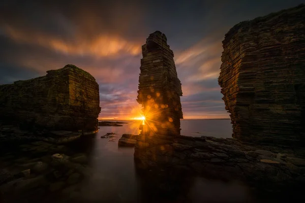 Noss Head zonsondergang — Stockfoto