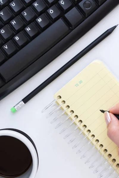 Spiral notebook with copy space — Stock Photo, Image