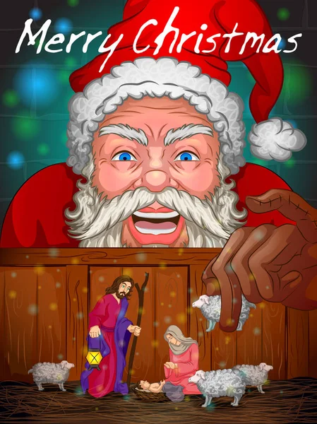 Père Noël en arrière-plan Joyeux Noël vacances — Image vectorielle
