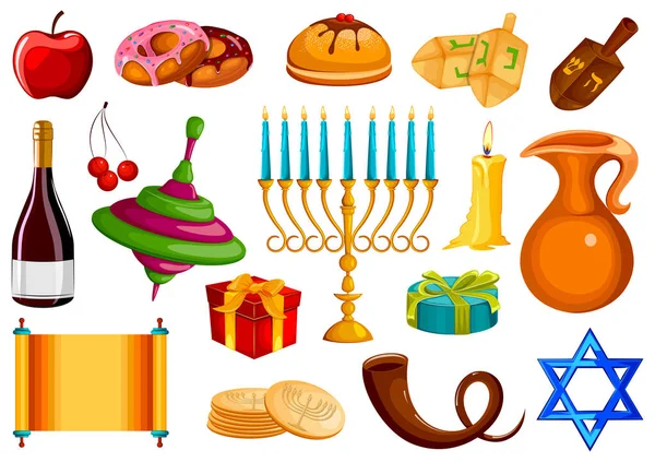 İsrail tatil Festival ışık Mutlu Hanuka kutlaması arka planı için — Stok Vektör
