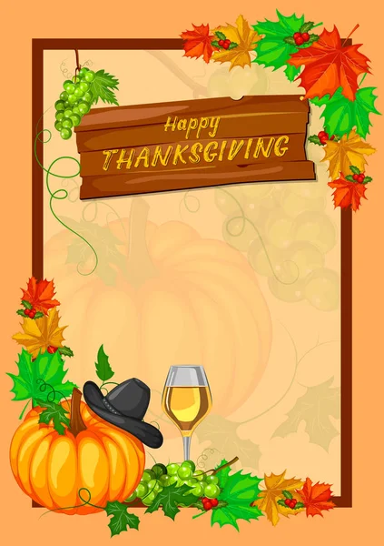 Harvest festival Happy Thanksgiving Day holiday celebration — Stock Vector