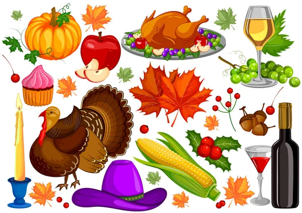 Harvest festival Happy Thanksgiving Day holiday celebration — Stock Vector
