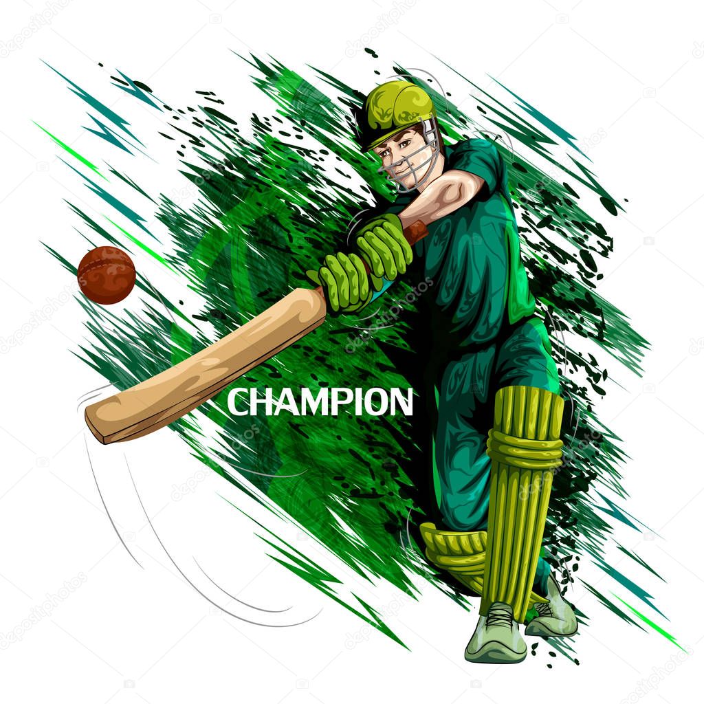 Concept of sportsman playing Cricket