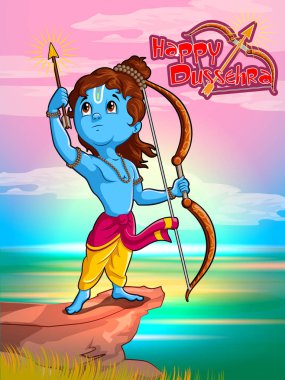 Tanrı Rama mutlu Dussehra Navratri kutlama Hindistan tatil arka plan