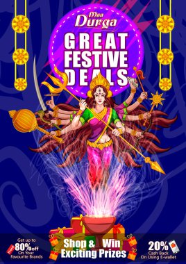Mutlu Durga Puja Hindistan tatil festival anlaşma promosyon arka plan