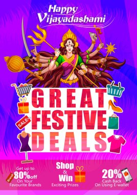 Mutlu Durga Puja Hindistan tatil festival anlaşma promosyon arka plan