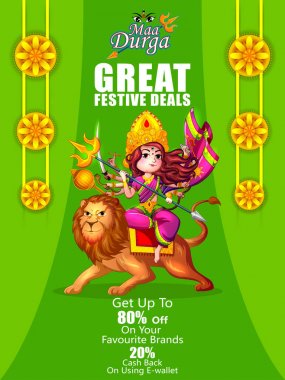 Mutlu Durga Puja Hindistan tatil festival anlaşma promosyon arka plan