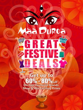 Mutlu Durga Puja Hindistan tatil festival anlaşma promosyon arka plan