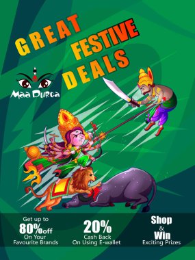 Mutlu Durga Puja Hindistan tatil festival anlaşma promosyon arka plan