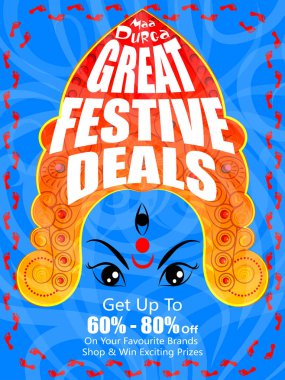 Mutlu Durga Puja Hindistan tatil festival anlaşma promosyon arka plan