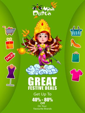 Mutlu Durga Puja Hindistan tatil festival anlaşma promosyon arka plan