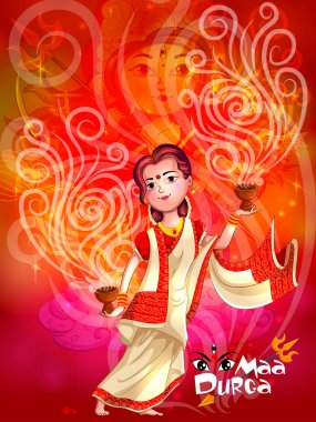 Mutlu Durga Puja festival Hindistan tatil arka plan