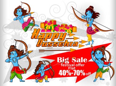 Tanrı Rama mutlu Dussehra Navratri kutlama Hindistan tatil reklam satış promosyon teklif arka plan