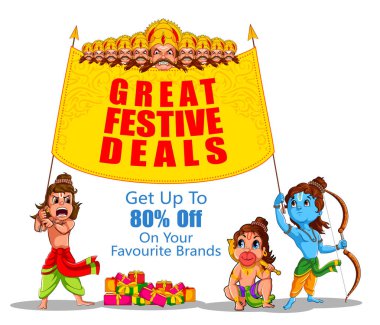 Tanrı Rama mutlu Dussehra Navratri kutlama Hindistan tatil reklam satış promosyon teklif arka plan