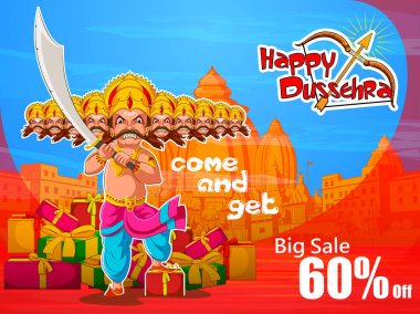 Tanrı Rama mutlu Dussehra Navratri kutlama Hindistan tatil reklam satış promosyon teklif arka plan