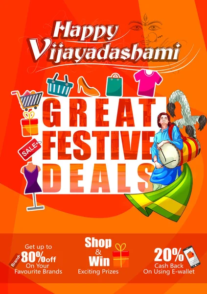 Mutlu Durga Puja Hindistan tatil festival anlaşma promosyon arka plan