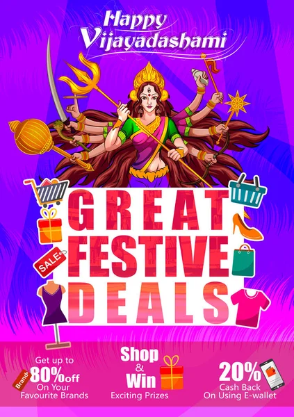 Mutlu Durga Puja Hindistan tatil festival anlaşma promosyon arka plan