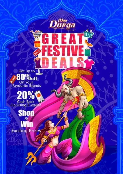 Mutlu Durga Puja Hindistan tatil festival anlaşma promosyon arka plan