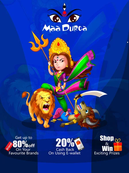 Mutlu Durga Puja Hindistan tatil festival anlaşma promosyon arka plan