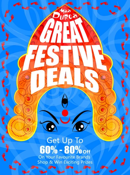 Mutlu Durga Puja Hindistan tatil festival anlaşma promosyon arka plan