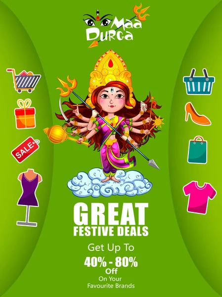 Mutlu Durga Puja Hindistan tatil festival anlaşma promosyon arka plan