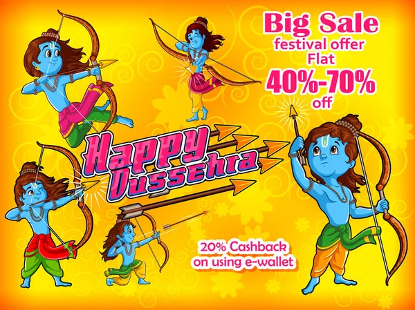 Tanrı Rama mutlu Dussehra Navratri kutlama Hindistan tatil reklam satış promosyon teklif arka plan