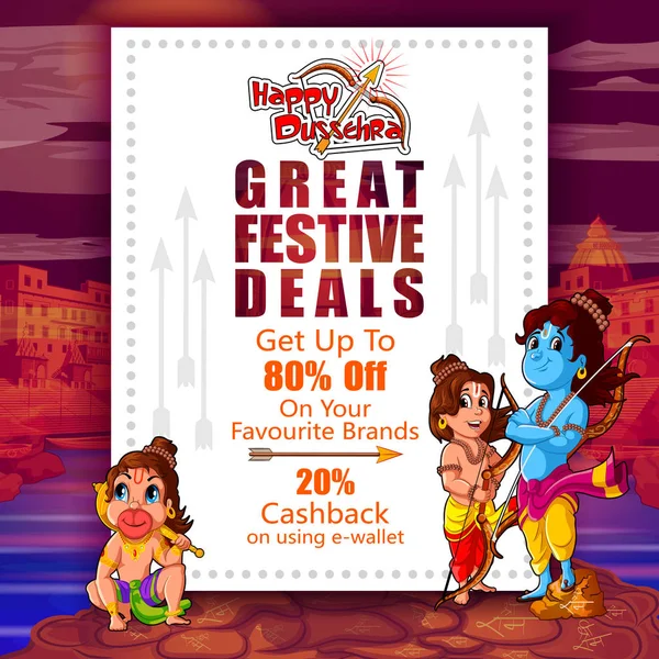 Tanrı Rama mutlu Dussehra Navratri kutlama Hindistan tatil reklam satış promosyon teklif arka plan