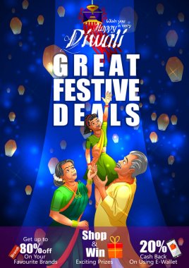 Hindistan tatil şenlikli anlaşma arka plan ile kutluyor mutlu bayramlar gece aile aydınlatma lambası