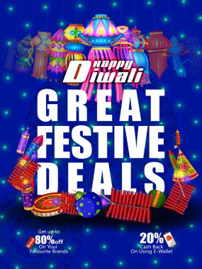 Colorfu fişek Hindistan şenlikli anlaşma promosyon arka plan tatil kutluyor mutlu bayramlar gecesi