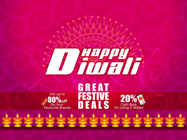 Hindistan tatil şenlikli anlaşma arka plan ile kutluyor mutlu bayramlar gecesi diya dekore