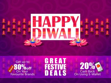 Hindistan tatil şenlikli anlaşma arka plan ile kutluyor mutlu bayramlar gecesi diya dekore