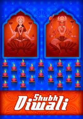 Hint tanrıçası Lakshmi ve Ganesha mutlu bayramlar bayram arka plan üzerinde