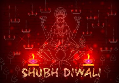 Hint tanrıçası Lakshmi Lotus Hindistan tatil kutluyor mutlu bayramlar gece Tarih