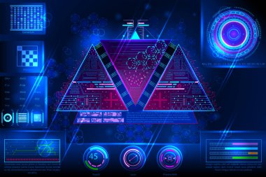Soyut fütüristik bilim kurgu Merhaba teknoloji teknoloji kullanıcı arabirimi ekran dijital arka planı