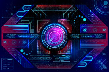 Abstract futuristic science fiction hi tech technology user interface screen digital background clipart