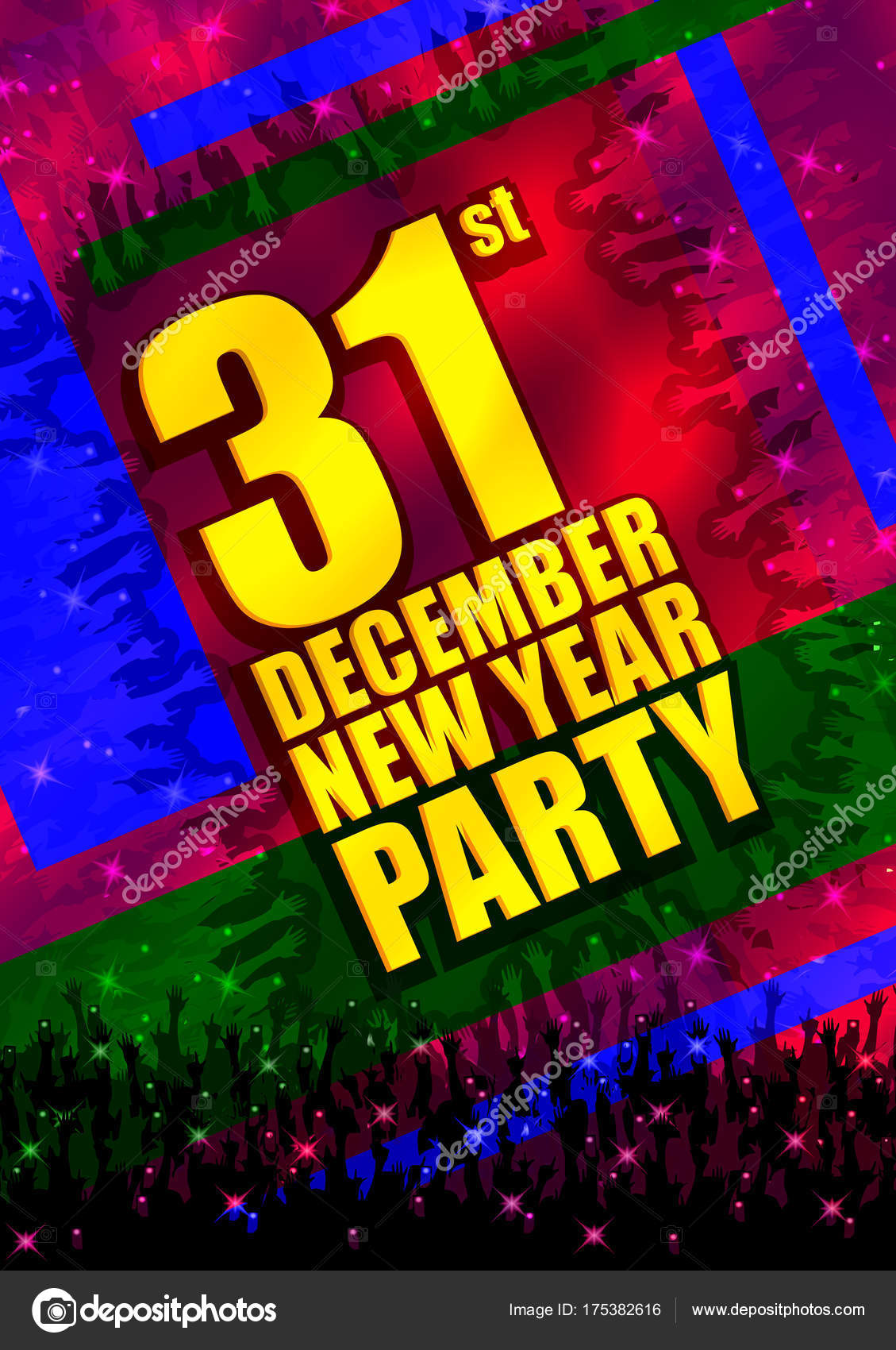 Happy New Year DJ disco party celebration banner invitation template ... Happy New Year DJ disco party celebration banner invitation template ...