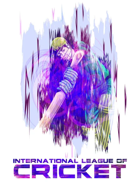 Concept de sportif jouant au cricket match sport — Image vectorielle