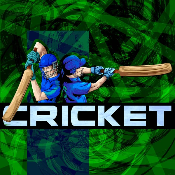 Concept de sportif jouant au cricket match sport — Image vectorielle